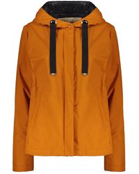 Herno - Jassen ,Oranje ,Polyester Gevoerde Jas Met Rits En Capuchon - Lyst