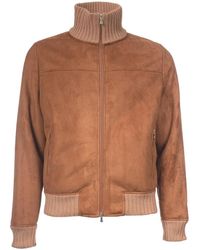 Gran Sasso - Eco shearling jacke mit gerippten bündchen - Lyst
