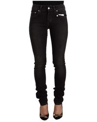 Gianfranco Ferré - Schwarze gewaschene skinny jeans mit mittlerer taille - Lyst