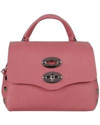 Zanellato - Roze Leren Top Handvat Tas - Lyst