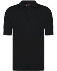 Aeden - Schwarzes Strick-Poloshirt - Lyst