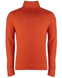 Malo - Truien & Vesten ,Oranje ,Kasjmier Luxe Cashmere Turtleneck Sweater - Lyst