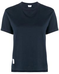Thom Browne - Camiseta y polo azul con logo-patch - Lyst