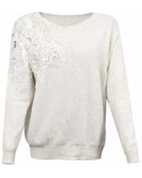 D.exterior - Hoodies & Sweatvesten ,Wit ,Sweatshirt Met Ronde Hals - Lyst