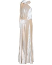Alberta Ferretti - One-Shoulder Maxi Dress With Draped Sleeve - Lyst