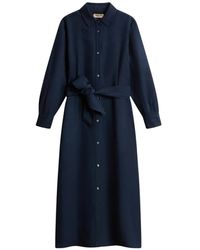 Woolrich - Lyocell Linnen Chemisier Jurk - Lyst
