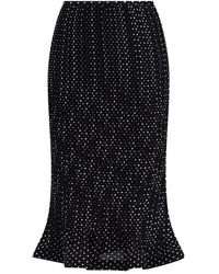 SIMONA CORSELLINI - Rokken ,Zwart ,Geplooide Polka Dot Midi Rok - Lyst