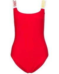 Moschino - Badmode ,Rood ,Polyester Rood Logo Badpak - Lyst