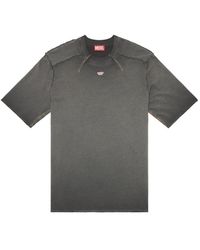 DIESEL - T-shirt mit schultern mit mikro-waffel-muster - Lyst