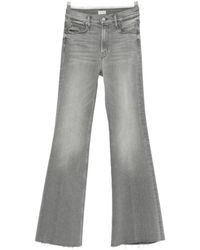 Mother - Blaue Flared Jeans Mit Raw-Edge Saum - Lyst