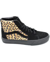 Vans - Schoenen ,Zwart ,Suède Luipaardprint Hoge Top Sneakers - Lyst