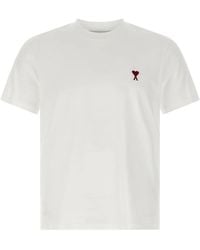 Ami Paris - Tops ,Wit ,Katoen Ami De Coeur T-Shirt - Lyst