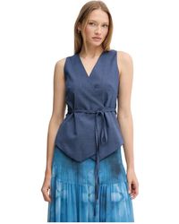 Sandro Ferrone - Gilet Met Strikdetail - Lyst