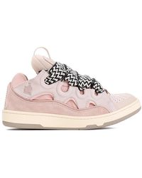 Lanvin - Schoenen ,Roze ,Leer Roze & Paarse Sneakers Overdreven Ontwerp - Lyst