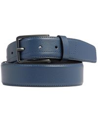 Piquadro - Accessoires ,Blauw ,Leer Lederen Riem Met Gesp - Lyst