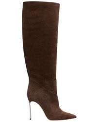 Casadei - Schoenen ,Bruin ,Leer Blade Suede High Boots - Lyst