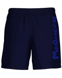 McQueen - Logo Zwemshorts - Lyst