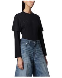 Courreges - T-Shirt Met Logoprint En Dubbele Mouwen - Lyst
