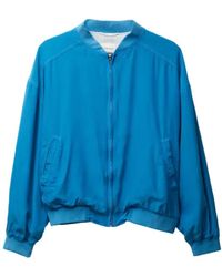 Versace - Silk Poplin Zip Blouson - Lyst