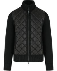 Moncler - Truien & Vesten ,Zwart ,Wol Tricot Cardigan - Lyst