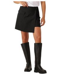 Another Label - Rokken ,Zwart ,Polyester Gwen Skort - Lyst