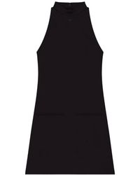 Courreges - Zwarte Zijden & Nylon Jurk - Lyst