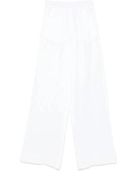 Antonelli - Broeken ,Wit ,Linnen Witte Linnen Broek Met Elastische Tailleband - Lyst