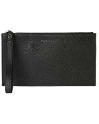 Orciani - Schwarze leder reißverschlusstasche - Lyst