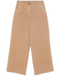 Moncler - Cotton Wide Leg Pants - Lyst