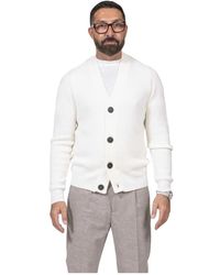 Amaranto - Truien & Vesten ,Wol Geribbelde Wollen Cardigan - Lyst