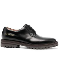Common Projects - Casual Zwarte Leren Sneakers Met Rubberen Zool - Lyst