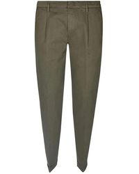 Fay - Geplooide Katoenen Twill Broek - Lyst