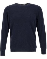 Kangra - Truien & Vesten ,Blauw ,Wol Wol Zijde Kasjmier Pullover Hoodie - Lyst