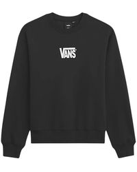Vans - Hoodies & Sweatvesten ,Zwart ,Katoen Stretch Logo Crew Sweatshirt - Lyst