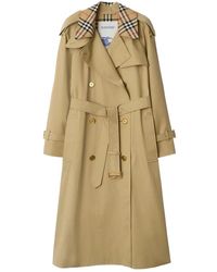 Burberry - Beiger Regenmantel Doppelreiher - Lyst