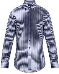 Etro - Overhemden ,Blauw ,Katoen Gestreepte Overhemd - Lyst