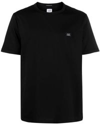 C.P. Company - Tops ,Zwart ,Katoen Logo Patch Jersey T-Shirt - Lyst