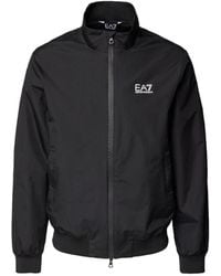 EA7 - Jassen ,Zwart ,Nylon Zwarte Nylon Zip Jas - Lyst