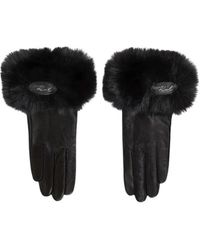 KARL LAGERFELD - Accessoires ,Zwart ,Leer K/Signature Faux-Fur Handschoenen - Lyst