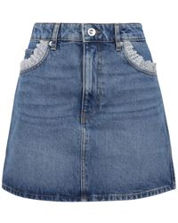Ganni - Rokken ,Blauw ,Denim Rok Van Stijf Denim - Lyst