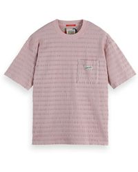 Scotch & Soda - Gestructureerde Horizonale T-Shirt Korte Mouw - Lyst