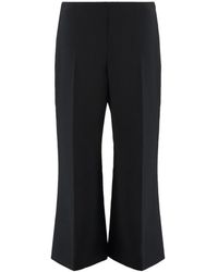 KHAITE - Flared Hem Cropped Pants - Lyst