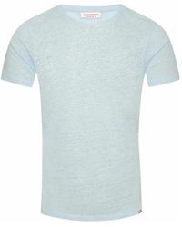 Orlebar Brown - Lenteblauw Linnen T-Shirt - Lyst