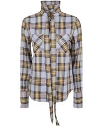 Chloé - Overhemden ,Veelkleurig ,Katoen Lavallière Check Shirt - Lyst