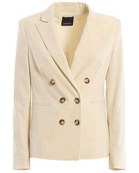 Pinko Double-breasted Simbad Jacket - Naturel