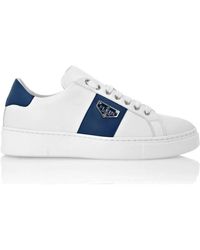 Philipp Plein - Emblem leder low-top sneakers - Lyst
