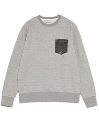 Roy Rogers - Hoodies & Sweatvesten ,Grijs ,Denim Grijze Sweater Met Denim Zak - Lyst