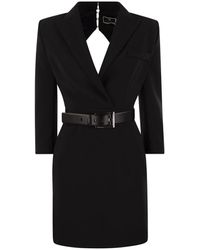 Elisabetta Franchi - Robe manteau in crepe with cut out back - Lyst
