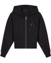 ARMANI EXCHANGE - Hoodies & Sweatvesten ,Zwart ,Polyester Scuba Zip-Up Athleisure Stretch Sweatshirt - Lyst