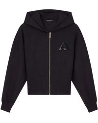 ARMANI EXCHANGE - Hoodies & Sweatvesten ,Zwart ,Polyester Scuba Zip-Up Athleisure Stretch Sweatshirt - Lyst